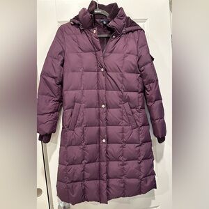 Women's Tommy Hilfiger Purple Puffer Hooded Coat Size S